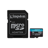 128 GB . microSDXC karta Kingston Canvas Go Plus Gen4 + adaptér ( r200MB/s, w100MB/s )
