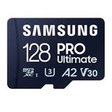 128 GB . microSDXC karta Samsung PRO Ultimate + SD adapter (U3, V30, A2), (r200MB/s, w130MB/s)