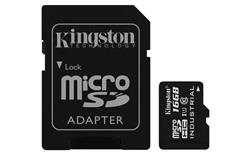 16 GB . microSDHC karta Kingston Industrial Temp UHS-I Class 10 (r90MB/s, w45MB/s) + adaptér