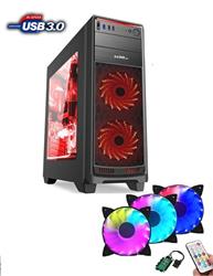 1stCOOL FullTower GAMER 1, set FAN2 RGB LED RING, skrinka ATX, USB3.0, čierna