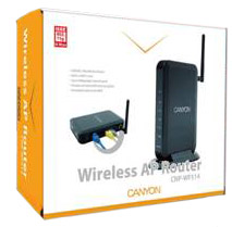 54Mbps Canyon Wireless AP Router 802.11g +4portovy switch, 1x ant.