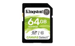 64 GB .SDXC karta Kingston . Canvas Select Class 10 UHS-I ( r80MB/s, w10MB/s )