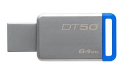 64 GB . USB 3.0 kľúč . Kingston DataTraveler 50 (Metal/Blue)