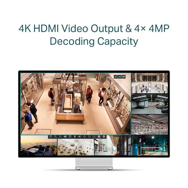 8 Channel PoE+ Network Video Recorder SPEC: H.265+/H.265/H.264+/H.264, Up to 8MP resolution, Decoding capability/8-ch@2M