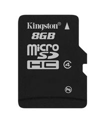 8 GB . microSDHC karta Kingston Class 4 (r/w 4MB/s) bulk