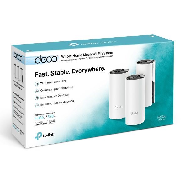 AC1200 Whole Home Mesh Wi-Fi System SPEED: 300 Mbps at 2.4 GHz + 867 Mbps at 5 GHz SEPC: 2× Internal Antennas, 2× Gigabi