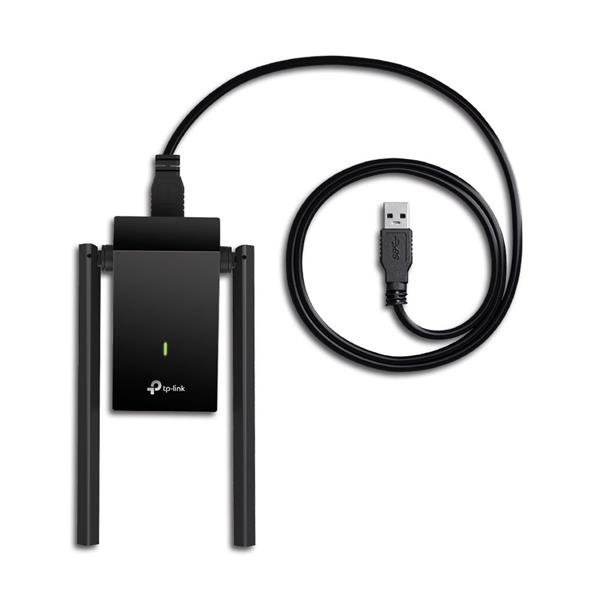 AC1300 High Gain Dual Band Wi-Fi USB Adapter SPEED: 867 Mbps at 5 GHz + 400 Mbps at 2.4 GHz SPEC: 2× High Gain External