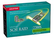 Adaptec ASR-2200S, 2-kanálový SCSI RAID 0, 1,10, 5, 50, JBOD