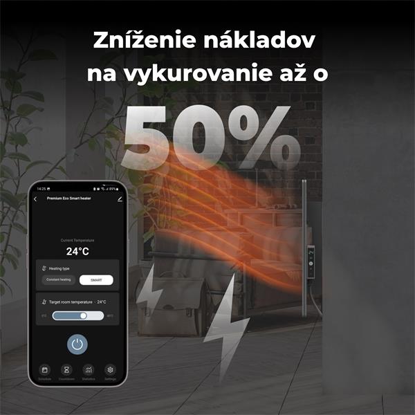 AENO AGH6S Premium Eco Smart Ohrievač, LIMITOVANÁ EDÍCIA, farba antický mramor, LED, WI-FI, max 700W, Infra