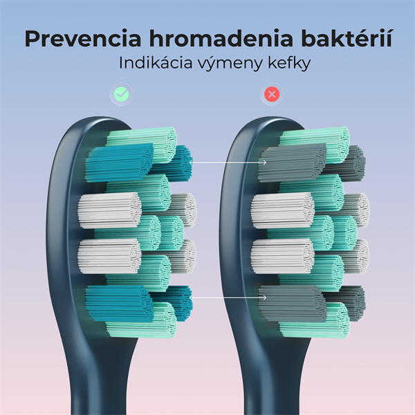 AENO Náhradné hlavice ADBTH10N na Sonické kefky DB10N, tmavomodrá farba, 2ks, DuPont štetiny