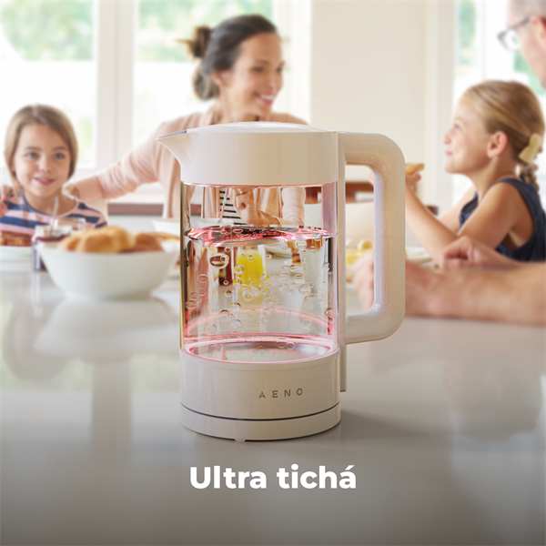AENO Rychlovarná kanvica EK5 - 1,7l, 2200W, Strix, funkcia udržiavania tepla, auto vypnutie