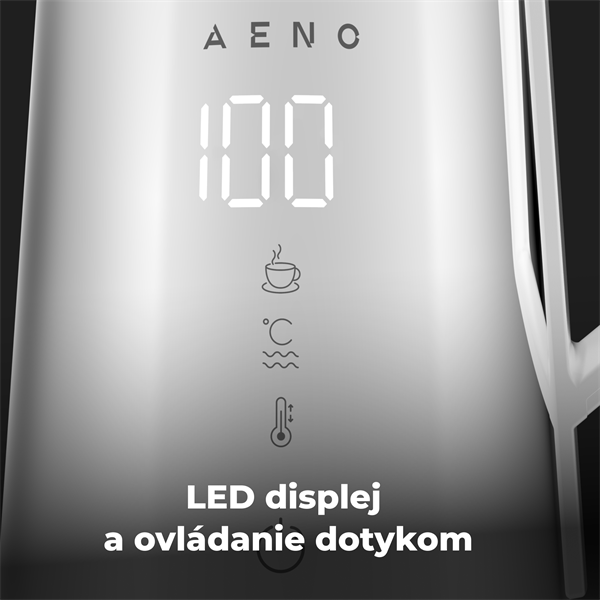 AENO Rýchlovarná smart kanvica EK8S biela, 2200W,1,7 l,Strix,dvojité steny,regulácia teploty,WiFi, LEDdisplej,auto vyp