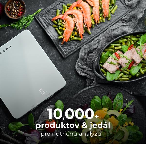 AENO Smart kuchynská váha AKS0001S do 8 kg, presnost 1 g, TARE a automatické vypnutie, biela