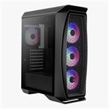 Aerocool MLG Aero One Frost BG, skrinka ATX, 3x RGB LED ventilátor, čierna