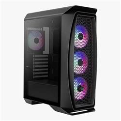 Aerocool MLG Aero One Frost BG, skrinka ATX, 4x RGB LED ventilátor, čierna