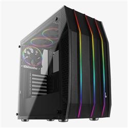 Aerocool MLG Klaw skrinka ATX, 3x RGB LED ventilátor, čierna, bez zdroja