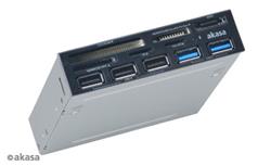 AKASA AK-ICR-16 USB 2.0, eSATA and multiple USB port panel, 5v1