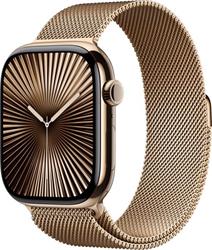 Apple Watch Series 10 GPS + Cellular 42mm Gold Titanium Case with Gold Milanese Loop