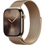 Apple Watch Series 10 GPS + Cellular 46mm Gold Titanium Case with Gold Milanese Loop - S/M