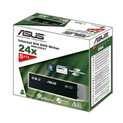 ASUS DVDRW-24B3LT/BLK/G/AS, 24x, DL, LS, SATA, čierna, Nero 9, retail