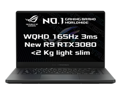 ASUS ROG ZEPHYRUS G GA503QS-HQ019T, Ryzen 9 5900HX, 15.6˝ 2560x1440 QHD 165Hz, RTX3080/8GB, 16GB, SSD 1TB, W10H FPR