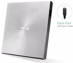 ASUS SDRW-08U9M-U external ultraslim DVD-RW USB-C/A, strieborná