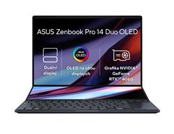 ASUS Zenbook Pro 14 Duo OLED UX8402VV-OLED037X, i9-13900H, 14.5˝ 2880x1800, RTX 4060/8GB, 32GB, SSD 2TB, W11Pro