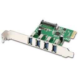 AXAGO PCEU-43V PCIe adaptér 4x USB3.0 UASP Charging 3A out VIA + LP