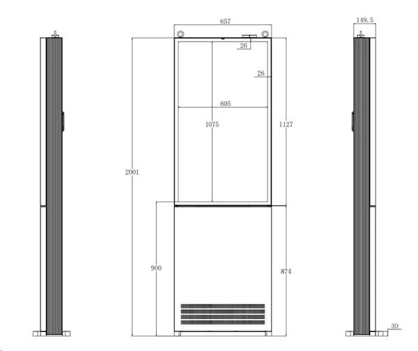 BEBE Vonkajší dotykový informačný kiosk 49" s Windows, záruka 5 rokov