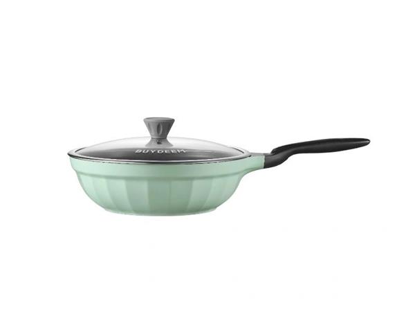BUYDEEM Hliníková nepriľnavá panvica 30 cm, model CP102, farba útulná zelená