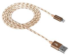 Canyon CFI-3, 1m kábel Lightning/USB, bez Apple certifikácie MFi, opletený, zlatý