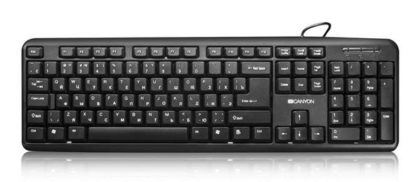 Canyon CNE-CKEY01-SK klávesnica, USB, 104 kláves, odolná proti poliatiu tekutinou, štíhla, čierna, SK