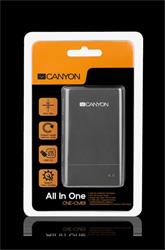 Canyon CNE-CMB1 Combo čítačka kariet/3-Port hub, USB2.0, externá , štíhla, šedá