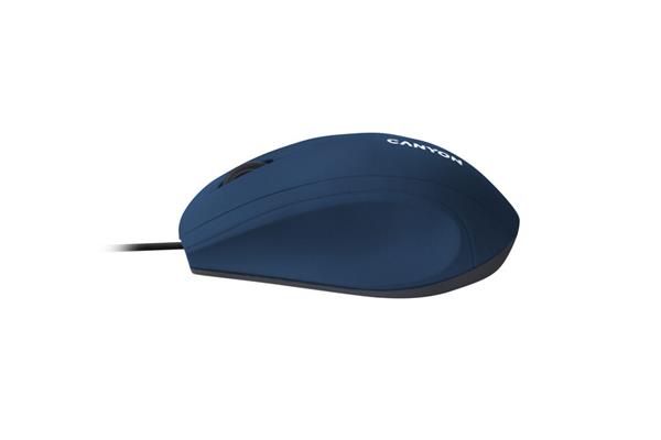 Canyon CNE-CMS05BL, optická myš, USB, 1000 dpi, 3 tlač, eco balenie, tmavo-modrá