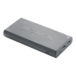 Canyon CNE-CPBF200DG Powerbank 20.000 mAh, výstup 2 x USB 5V/max 2,4A, pre smartfóny a tablety, šedá