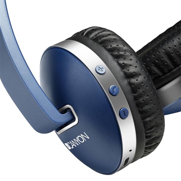 Canyon CNS-CBTHS2BL, bluetooth slúchadlá na uši s integrovaným mikrofónom, skladacie, modré