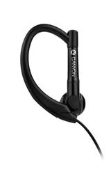 Canyon CNS-SEP1B slúchadlá do uší pre športovcov, integrovaný mikrofón a ovládanie, háčik za ucho, čierne