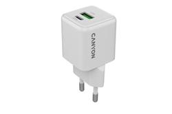 Canyon CU20AC vysokorýchlostná kompaktná univerzálna nabíjačka do steny 1x USB-C 20W, 1x USB-A 18W