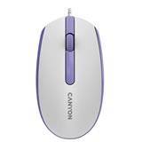 Canyon M-10, symetrická optická myš s efektom hladkého posuvu, USB, 1.000 dpi, 3 tlač, bielo-fialová