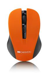 Canyon MW-1, Wireless optická myš USB, 800/1000/1200 dpi, oranžovo-čierna