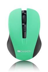 Canyon MW-1, Wireless optická myš USB, 800/1000/1200 dpi, zeleno-čierna