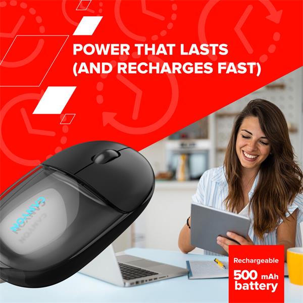 Canyon OnClick 24, 2v1 bezdrôtová optická myš Bluetooth / 2.4 GHz, 1.200 dpi, akumulátor 5.000 mAh, ružová