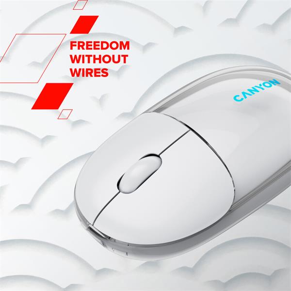 Canyon OnClick 24, 2v1 bezdrôtová optická myš Bluetooth / 2.4 GHz, 1.200 dpi, akumulátor 5.000 mAh, ružová