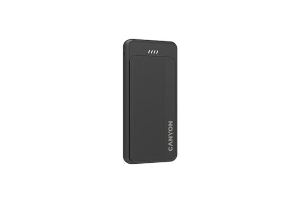 Canyon OnPower 100, Powerbank, 10.000 mAh, LED indikátor, in: 1x USB-C/1x microUSB, out: 1x USB-C a 2x USB-A