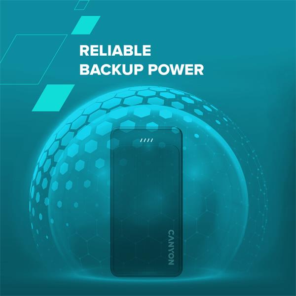 Canyon OnPower 100, Powerbank, 10.000 mAh, LED indikátor, in: 1x USB-C/1x microUSB, out: 1x USB-C a 2x USB-A