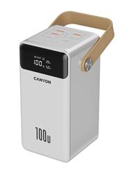 Canyon OnPower 610, Powerbank, 60.000 mAh, displej, in: USB-C, out: 3x USB-C, PD 100W, 3x USB-A, QC 3.0, biela