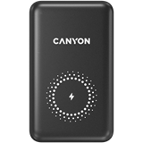 Canyon PB-1001, Powerbank, Li-Pol, 10.000 mAh, Vstup: 1x USB-C, 1x Lightning, Výstup: 1x USB-A, 1x USB-C, bezdr. nab 10W