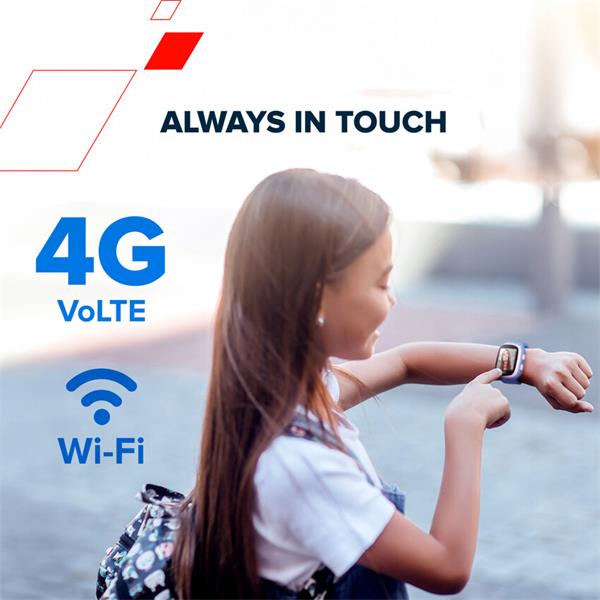 Canyon Zefir KW-49, smart hodinky pre deti, E-SIM 4G VoLTE, GPS, Video volania, SOS tlačidlo, modré