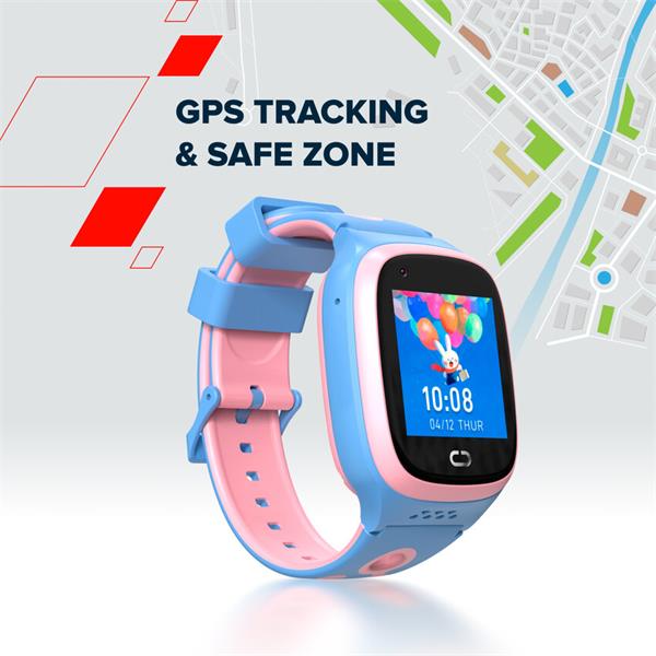 Canyon Zefir KW-49, smart hodinky pre deti, E-SIM 4G VoLTE, GPS, Video volania, SOS tlačidlo, modré