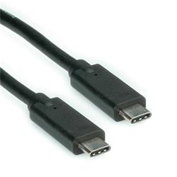 CNS USB 3.1 kábel, Gen2 10Gbps, full pin, C/male - C/male, 1m, čierny